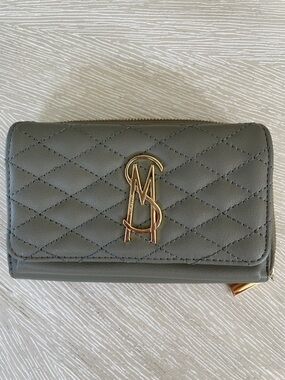 Steve Madden Quilted Olive Green Wallet with Gold Logo